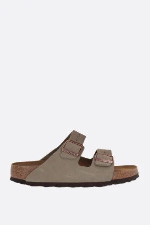Two-Strap Suede Flat Sandals