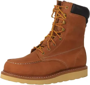 Unisex Lightweight Leather Work Boots - Comfortable Working Boots Soft Moc Toe Slip Resistant