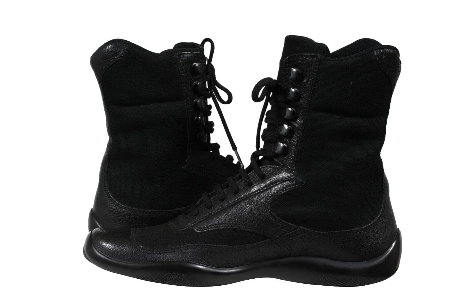 Vintage 2000s Boxing Sneakers Boots Black High Top Trainers