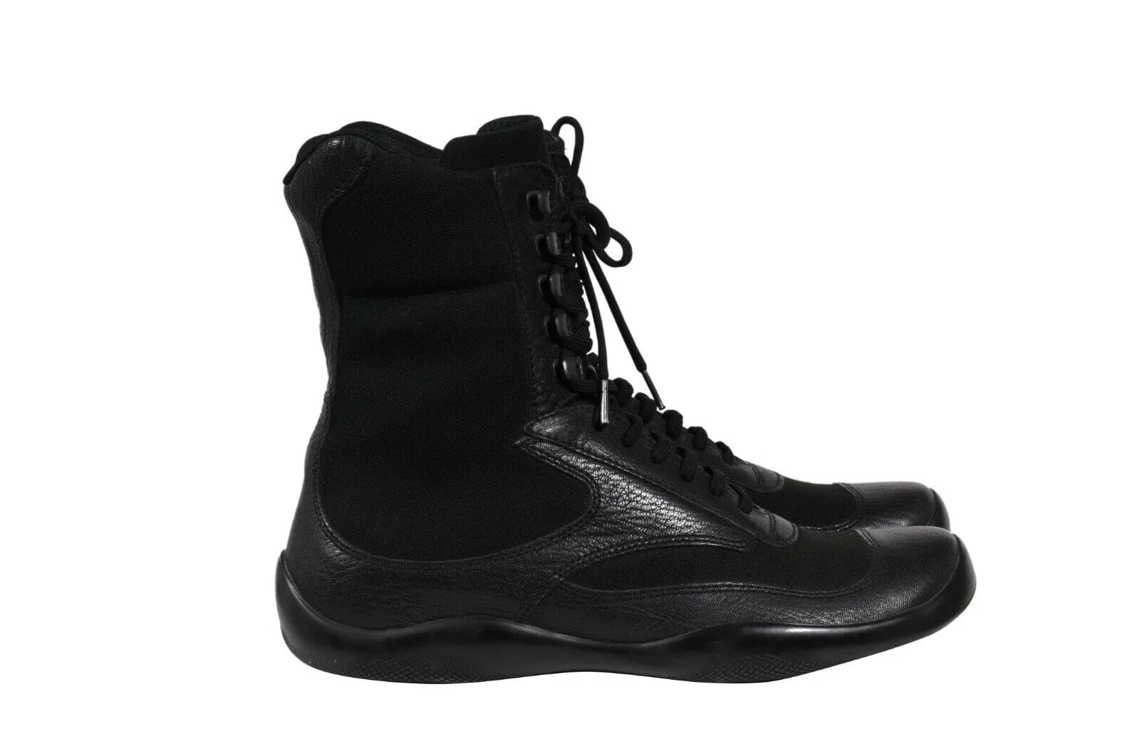 Vintage 2000s Boxing Sneakers Boots Black High Top Trainers