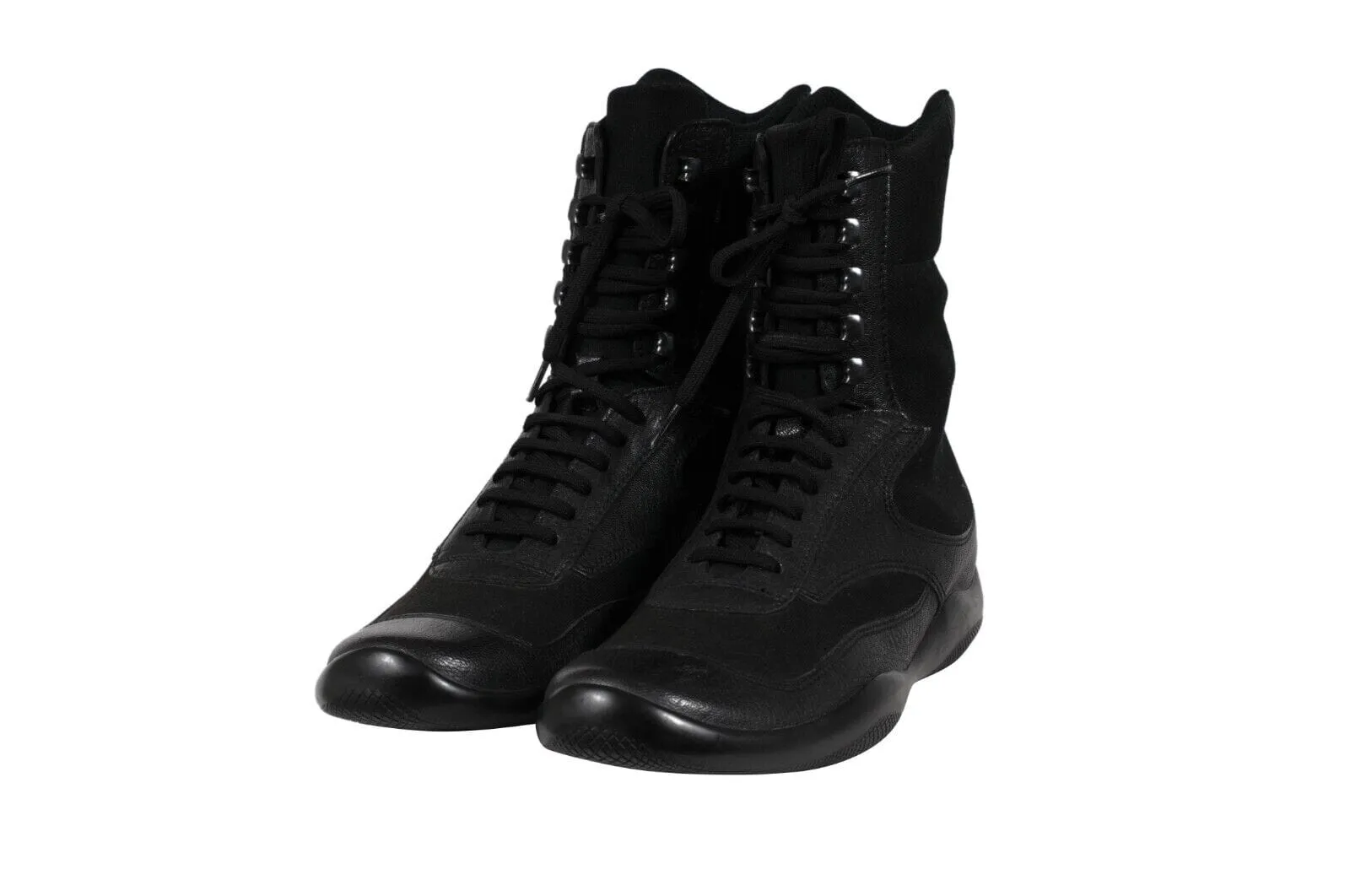 Vintage 2000s Boxing Sneakers Boots Black High Top Trainers