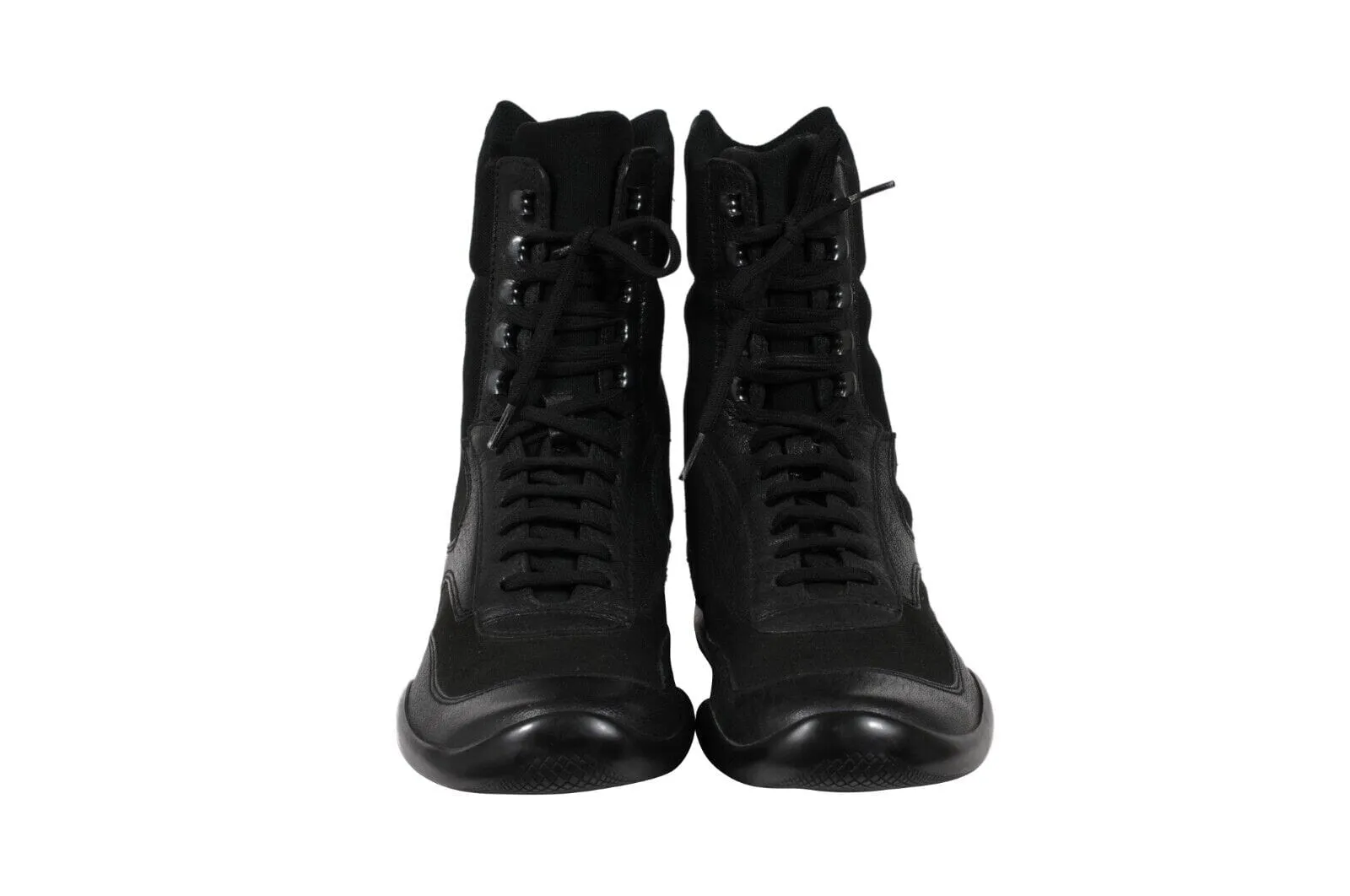 Vintage 2000s Boxing Sneakers Boots Black High Top Trainers