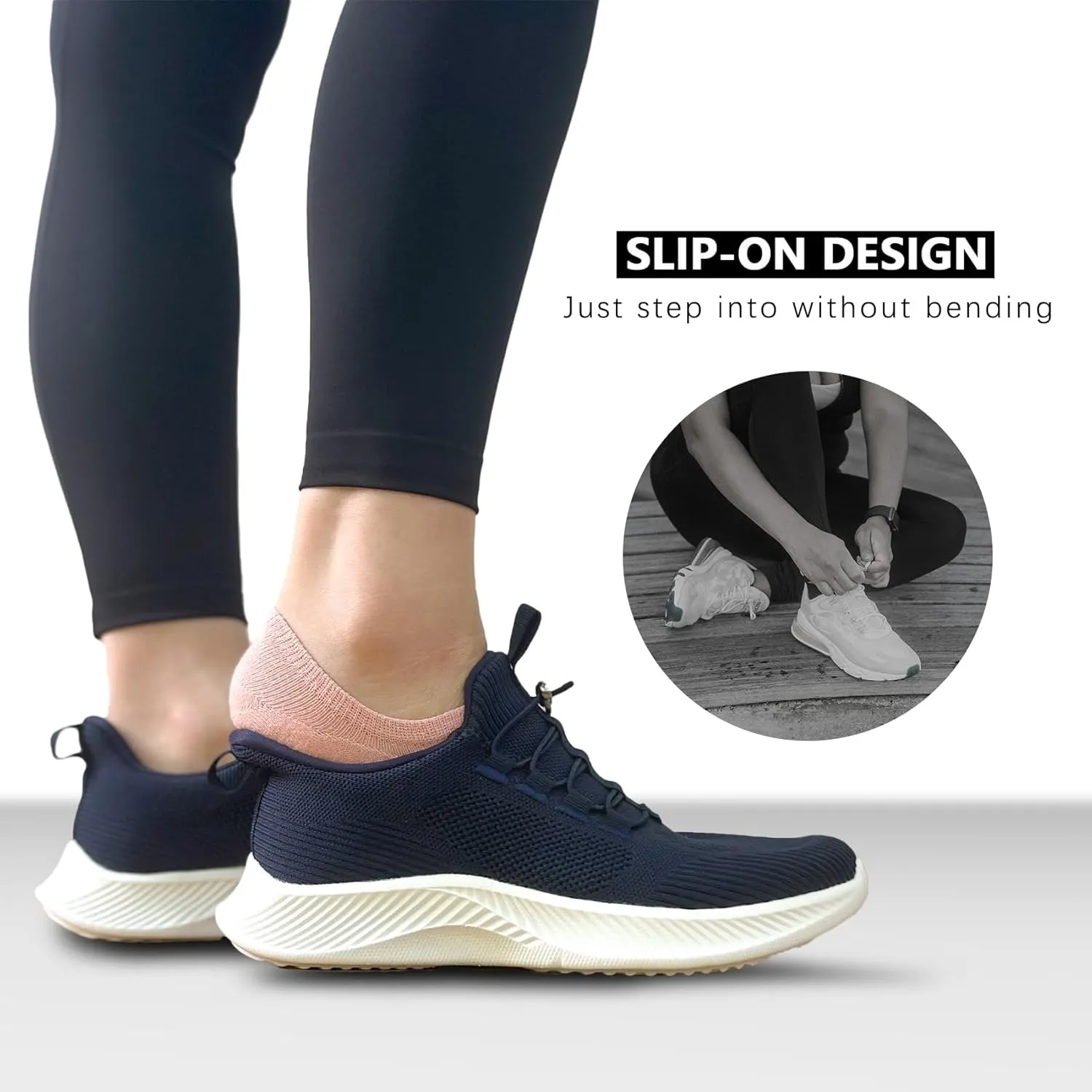 Walking Shoes for Women- Lightweight, Slip On, Breathable Sneakers for Running, Walking, Jogging, Gym