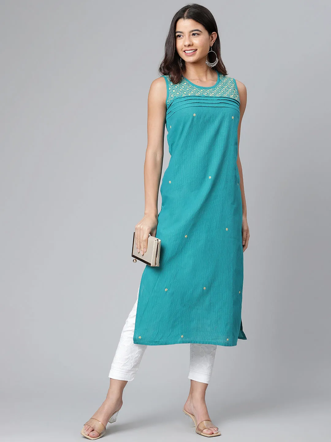 White Chikankari Stretchable Pants