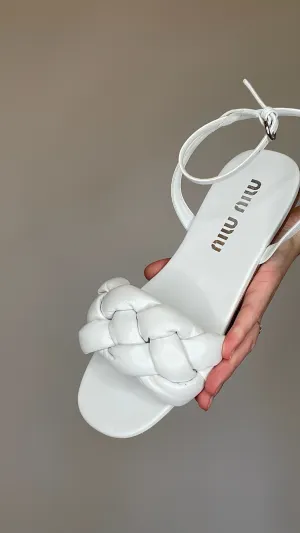 White Leather Sandals - 10