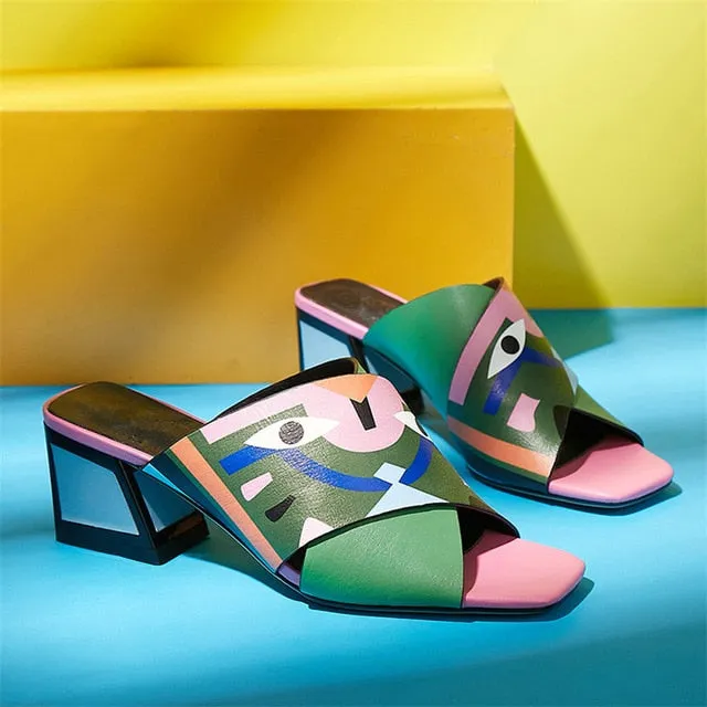 Woman Comfort Quality PU Leather Summer Sandals Pumps
