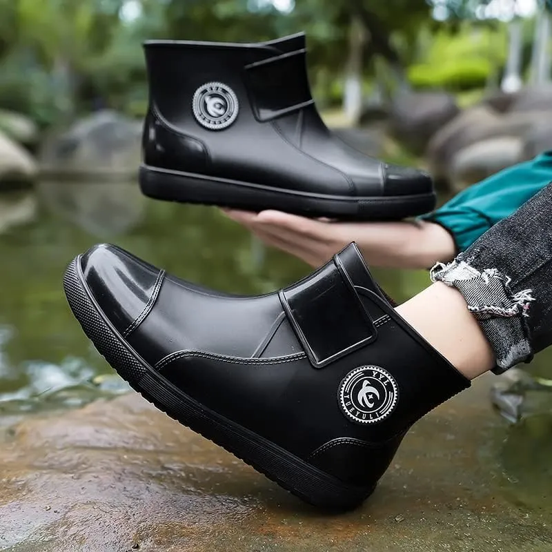 Women Ankle Rain Boots Waterproof Garden Shoes,Non-slip Outdoor Rain Shoes for Fishing