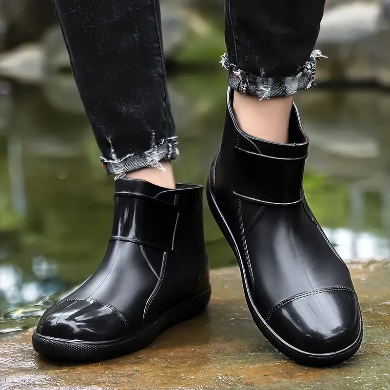Women Ankle Rain Boots Waterproof Garden Shoes,Non-slip Outdoor Rain Shoes for Fishing