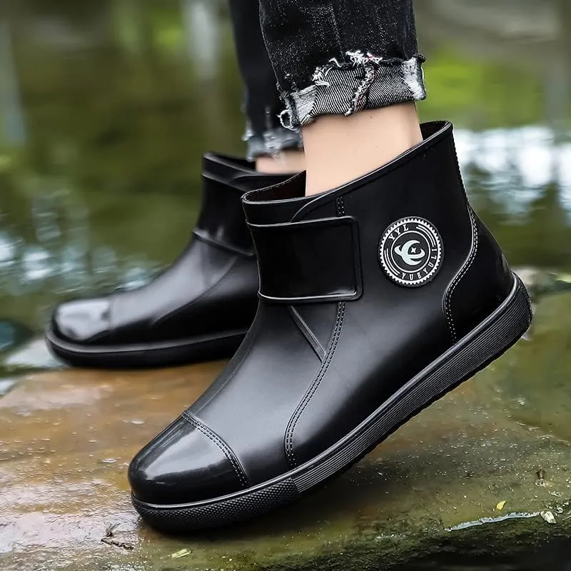 Women Ankle Rain Boots Waterproof Garden Shoes,Non-slip Outdoor Rain Shoes for Fishing