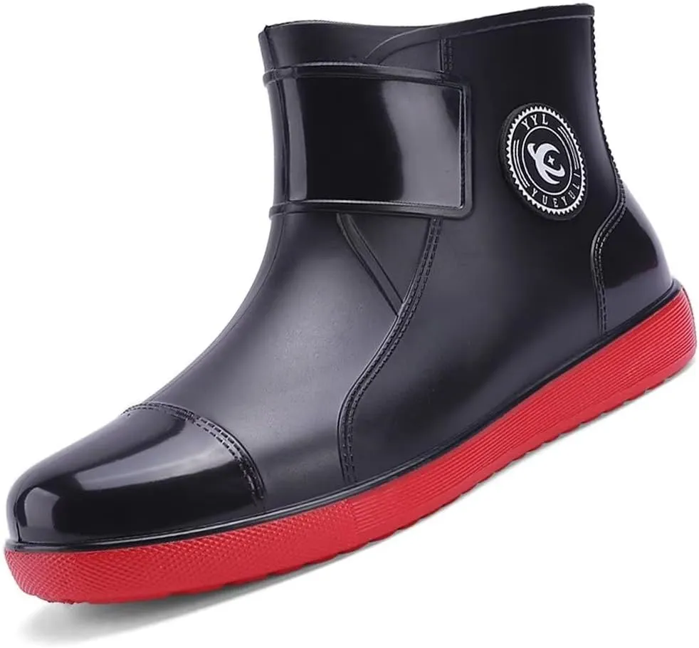 Women Ankle Rain Boots Waterproof Garden Shoes,Non-slip Outdoor Rain Shoes for Fishing