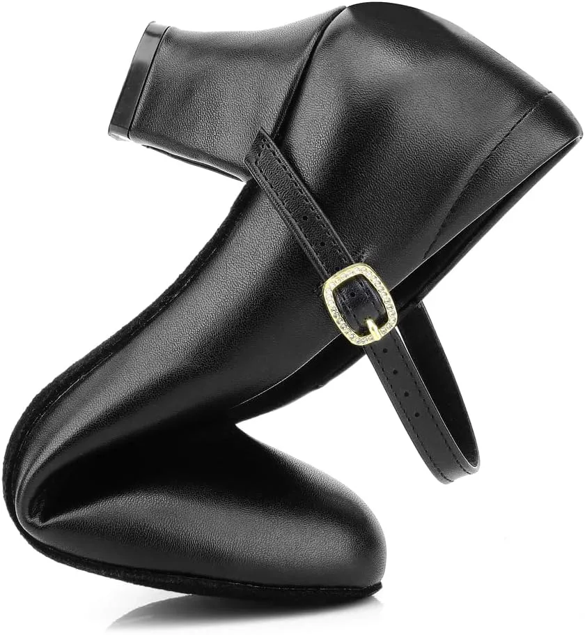 Women's Character Shoes Wedding Ankle Strap Heels Latin Dance Pumps
