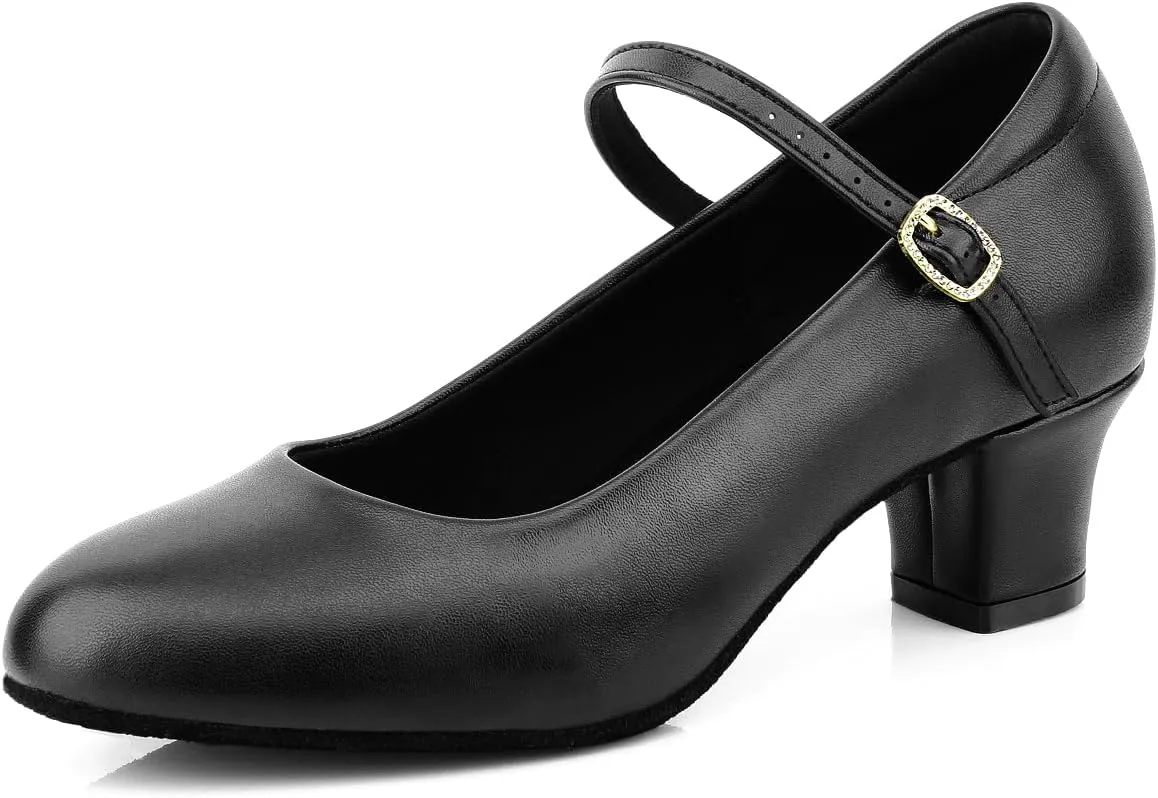Women's Character Shoes Wedding Ankle Strap Heels Latin Dance Pumps