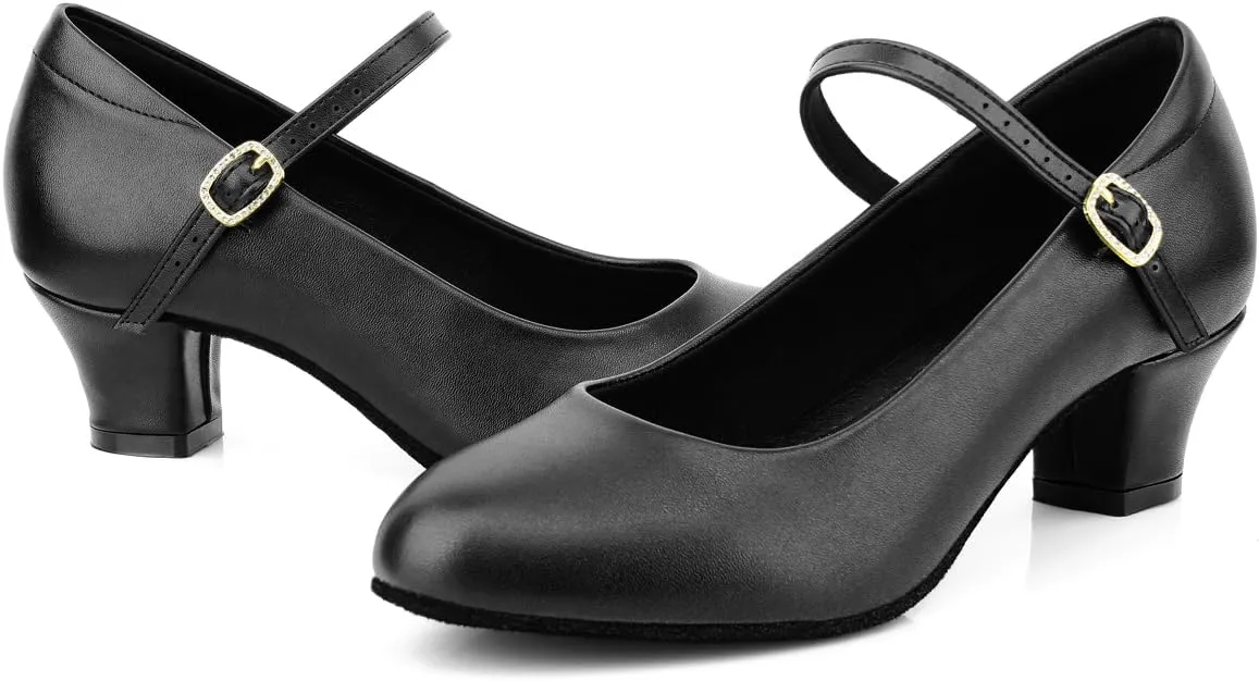 Women's Character Shoes Wedding Ankle Strap Heels Latin Dance Pumps