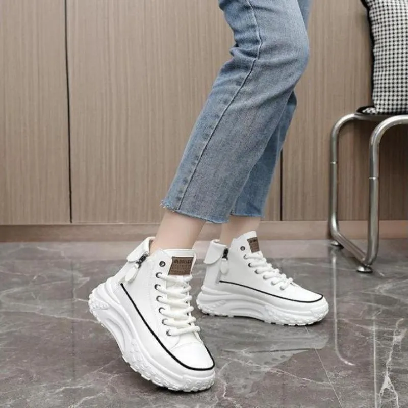 Women's Round Toe Height Increasing Shoes Casual Sneakers