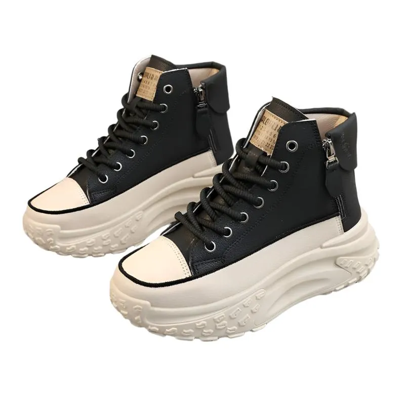 Women's Round Toe Height Increasing Shoes Casual Sneakers