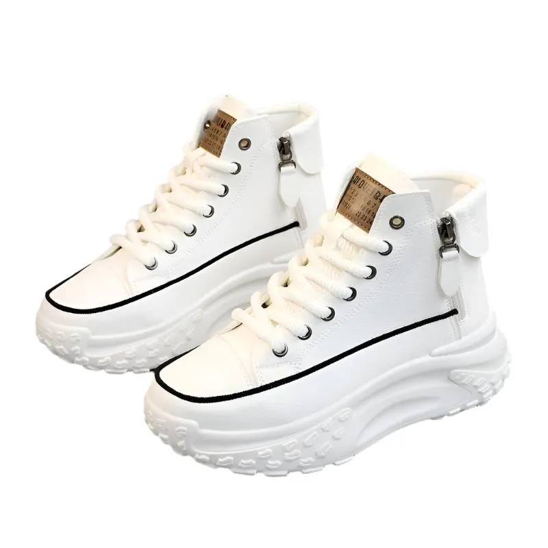 Women's Round Toe Height Increasing Shoes Casual Sneakers